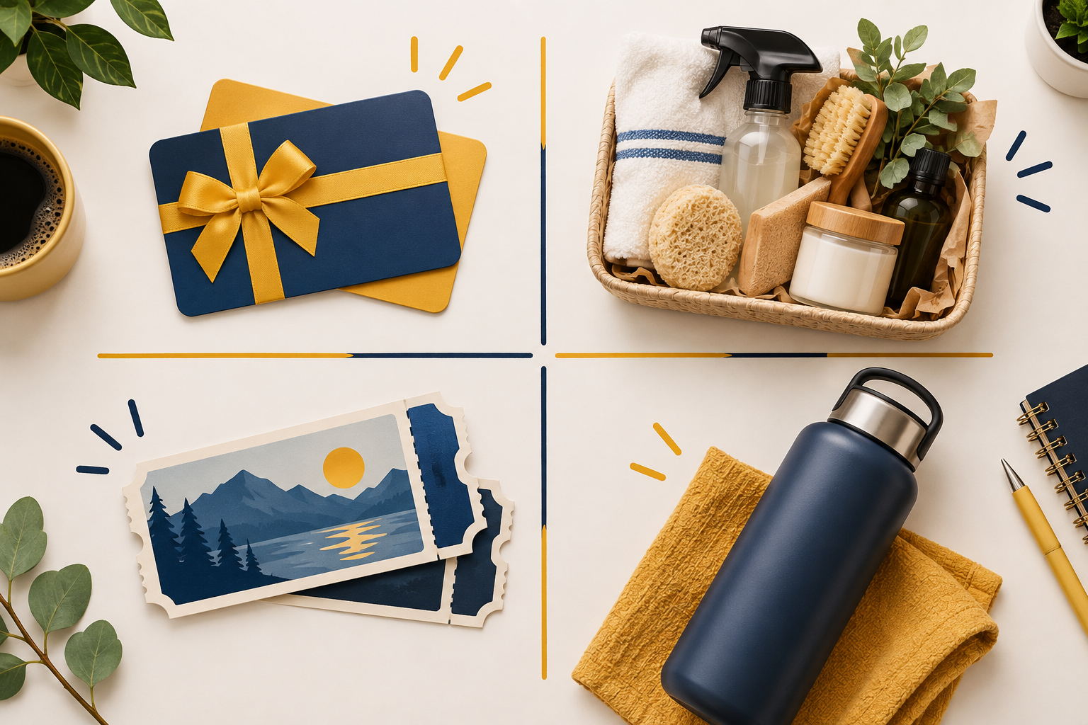 Four giveaway prize categories: service credit, home-improvement bundle, local experience, and practical prize
